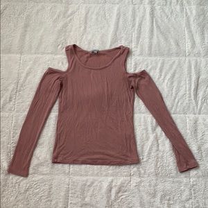Mauve long sleeve with shoulder cut-outs